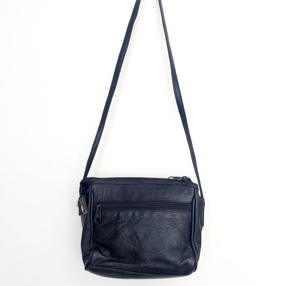 WILSONS Leather Crossover Handbag Small Black